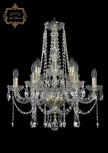 Подвесная люстра Art Classic 11.12 11.12.6+3.195.h-63.Gd.Sp (220V, хрусталь, на цепи, подсвечник, свеча)