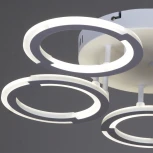 Потолочная люстра светодиодная на штанге с пультом и регулировкой цветовой температуры Reluce 09820-3.3-05 WH (ночной режим, 220V, круглые)