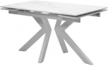Стол Кентукки 3 140 БЕЛЫЙ МРАМОР, стекло / БЕЛЫЙ, М-City