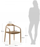 Стул уличный La Forma (ex Julia Grup) Nina (Бежевый/ Веревка,Эвкалипт,Акация,Дерево)