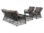 Лаунж-зона из искусственного ротанга, цвет графит 4SIS Гранд Латте GLS3C2T-4-SET graphite