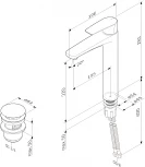 Смеситель AM.PM Gem F90A92200 для раковины, с донным клапаном