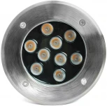 Встиваемый светодиодный свтельник (грунтовый) Feron SP2803 48347 10W, AC 12V, низковольтный, 4000К, металлик, вн.диаметр: 110mm, IP67 (круглые)