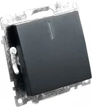 Выключатель одноклавишный с подсветкой (черный) Stekker Катрин 39605