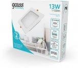 Светильник встраиваемый Gauss Elementary Downlight 998420212 13W 1100lm 4000K IP20 белый LED (220V)