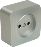 Розетка без заземления (серебро) Stekker София 49325