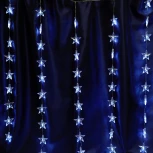 Светодиодная гирлянда Feron CL25 48608 занавес Звездочки 2*1м + 3м 220V 5000K, статичная, c питанием от сети, прозрачный шнур