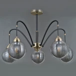Потолочная люстра на штанге ILLUMICO IL0433-5PSQ-79 BK AB (220V, шар)