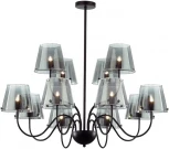 Потолочная люстра ярусная на штанге Lumion Smoky 6570/12C черный/дымчатый/металл/стекло G9 12*20W 220V