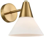 Бра Lumion Corne 8113/1W латунь/белый, металл/стекло E27 1*60W 220V