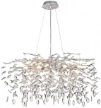 Подвесная люстра Odeon Light Delica 4970/10 HALL матов.серебристый/алюмин./хрусталь G9 10*40W (220V, на тросе, лепестки, ветки)