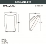 Настенный светильник уличный Fumagalli Germana 2N1.000.000.LYF1R (220V, IP66)