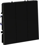 Выключатель трехклавишный (черный матовый) Voltum S70 VLS030108