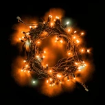 Гирлянда Нить 10м Желтая с Мерцанием Белого Диода 220В, 75 LED, Провод Черный Каучук, IP65