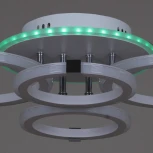 Потолочная люстра светодиодная на штанге Reluce 06319-3.3-04 WH+CR (RGB) (220V, пульт управления)