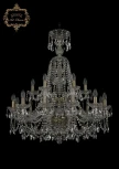 Подвесная большая люстра Art Classic 11.25 11.25.12+6.300.2d.XL-94.Br.Sp (220V, хрусталь, на цепи, подсвечник, свеча)