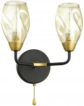 Бра с выкл. Fawn 5208/2W черный, золотой E14 2*40W (220V)