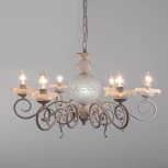 Подвесная люстра Abrasax L.8302-6CREAM/G (220V, на цепи, свеча)