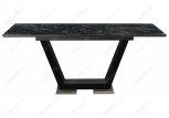 Стол на тумбе Woodville Иматра мрамор черный / черная шагрень / камень 462404