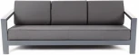 "Гранада" диван 3-местный, каркас алюминий темно-серый (RAL7024) шагрень, ткань темно-серая 027 4SIS арт.УТ-00006823