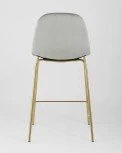 Стул полубарный Stool Group Валенсия велюр серый золотые ножки УТ000004428