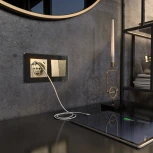 Розетка с заземлением, шторками и USB тип A+C (шампань рифленый ) Werkel W1171710 (a056276)