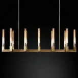 Подвесная люстра на штанге Rh Canelle Linear Chandelier 12 Modern Brass ImperiumLoft 40,1549 (84598-22) (220V)