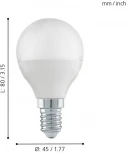 Лампочка светодиодная E14 6W 220V 470 lm 3000K Eglo Lm_led_e14 11583