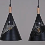 Подвесной светильник Reluce 03250-3.9-03 BK+WOOD