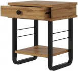 Тумба прикроватная ГРЕТА ММД 205 чёрный/дуб вотан, Форвард