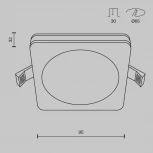 Встраиваемый светильник Phanton 3000K 1x7Вт 120° LED Maytoni Technical DL2001-L7B