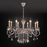 Подвесная люстра Eurosvet Ravenna 10104/8 белый с золотом/тонированный хрусталь Strotskis