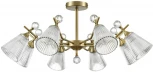 Потолочная люстра на штанге Lumion Aurica 8046/8C латунь/прозрачное стекло Е14 8*40W 220V