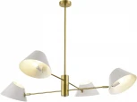 Потолочная люстра на штанге Evoluce Norbi SLE1253-353-04 Латунь/Белый E14 4*60W (220V)