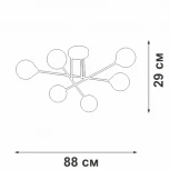 Потолочная люстра на штанге Vitaluce V3931-1/6PL, 6xG9 макс. 40Вт V3931-1/6PL (220V, шарики, молекулы)