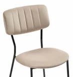 Стул Woodville на металлокаркасе Фиер серо-бежевый / черный глянец 494369