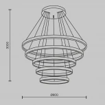 Подвесной светильник ярусный светодиодный Maytoni Rim MOD058PL-L200BSK (220V, на тросе)