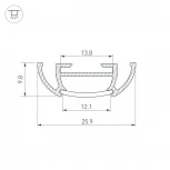 Профиль TS-A-2000 (CT) ANOD (Алюминий) 016943 Arlight