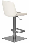Стул барный DOBRIN ALDO (белый PU P23, основание из нержавеющей стали)