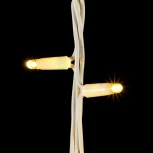 Гирлянда Нить с Колпачком 10м Тепло-Белая с Мерцанием Белого Диода, 300 LED, Провод Белый Каучук, IP65