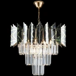 Подвесная люстра каскадная Reluce 02202-0.4-05 FGD+BK (хрусталь, на цепи)