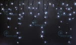 Гирлянда светодиодная Бахрома белая с мерцанием 220B, 144 LED, провод черный, IP54 RL-i3*0.9F-B/W Rich LED