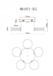 Потолочная люстра светодиодная MyFar Vinsent MR1871-5CL (220V)
