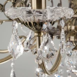 Подвесная люстра Eurosvet 3281 3281/8 античная бронза / прозрачный хрусталь (220V, хрусталь Strotskis, на цепи, подсвечник, свеча)