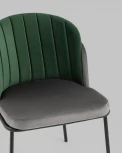 Стул Дабл велюр тёмно-серый с зеленой вставкой Stool Group УТ000035483