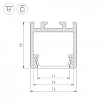Профиль PDS-ZM-2000 ANOD (Алюминий) 021648 Arlight