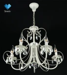 Подвесная люстра Eurosvet 3305 3305/5 белый с золотом / прозрачный хрусталь (220V, хрусталь Strotskis, на цепи, подсвечник, свеча)