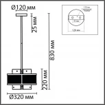 Потолочная люстра на штанге Lumion Zarina 8007/3 черный/черный, золотой металл/металл, стекло Е14 3*40W 220V (круглые)