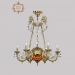 Подвесная люстра с хрустальными подвесками Art Classic 31.44 31.44.6.KR175SP.250IT.G.Sp.Amber.1E