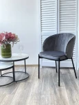 Стул DIANA BLUVEL-14 GREY, велюр / черный каркас